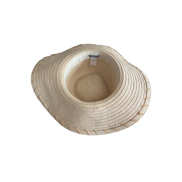 J. Jill Wide Brim Straw Sun Hat With Shells & Fringe Detail - Picture 4 of 5
